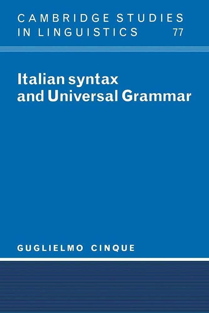 《Italian Syntax and Universal Grammar》(意大利语句法与普遍语法)